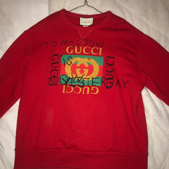 Red Gucci Coco Capitán logo sweatshirt - Picture 1 of 6